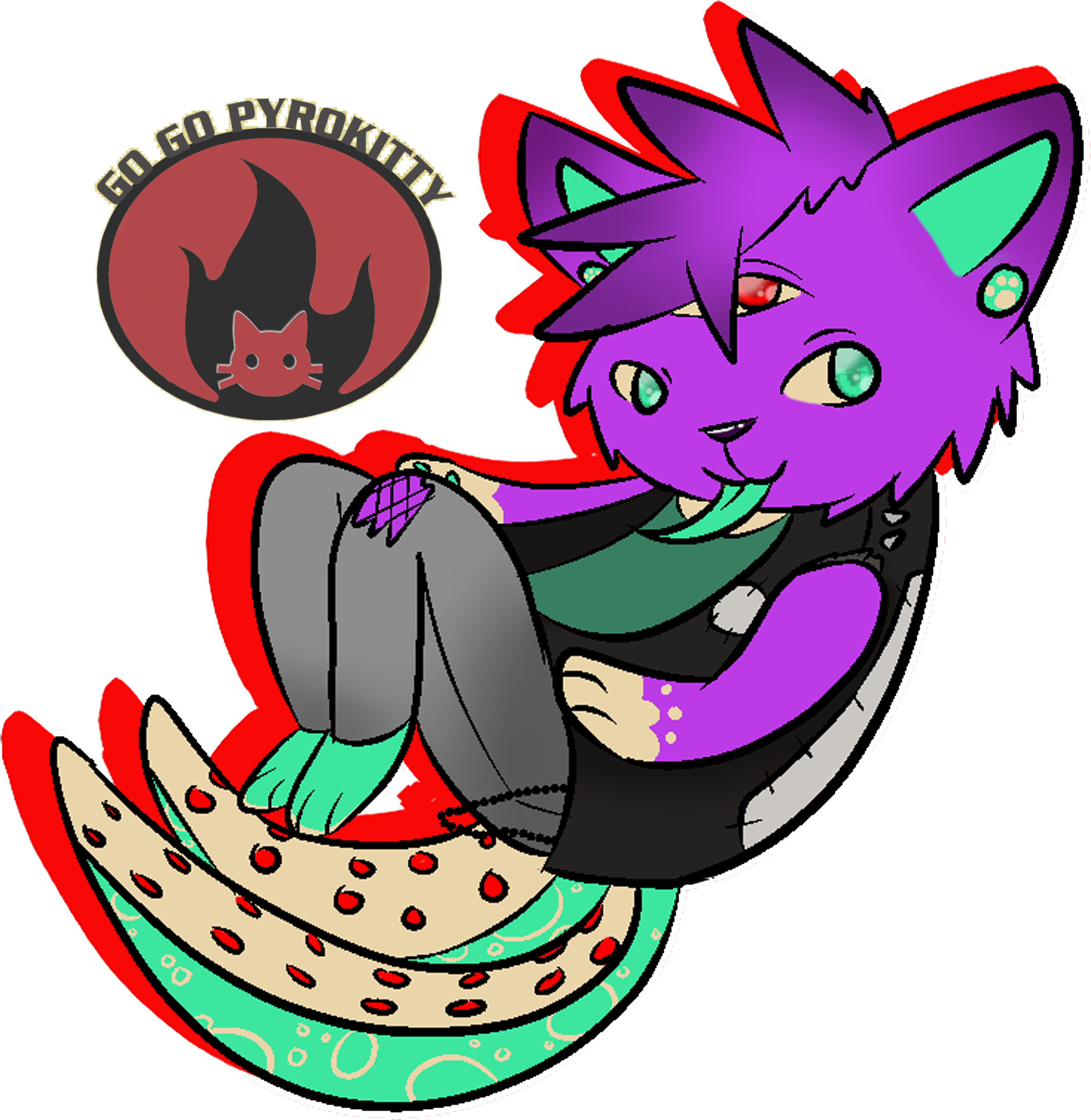 Tentacle Cat - Cartoon Clipart (2543x2504), Png Download