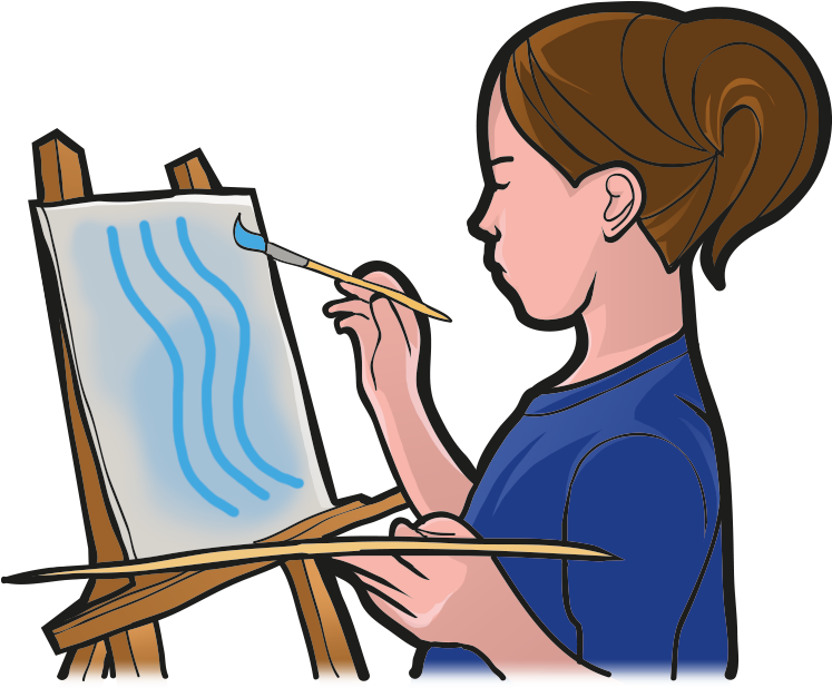 Easel Clipart Person Painting - Painting - Png Download (1085x651), Png Download