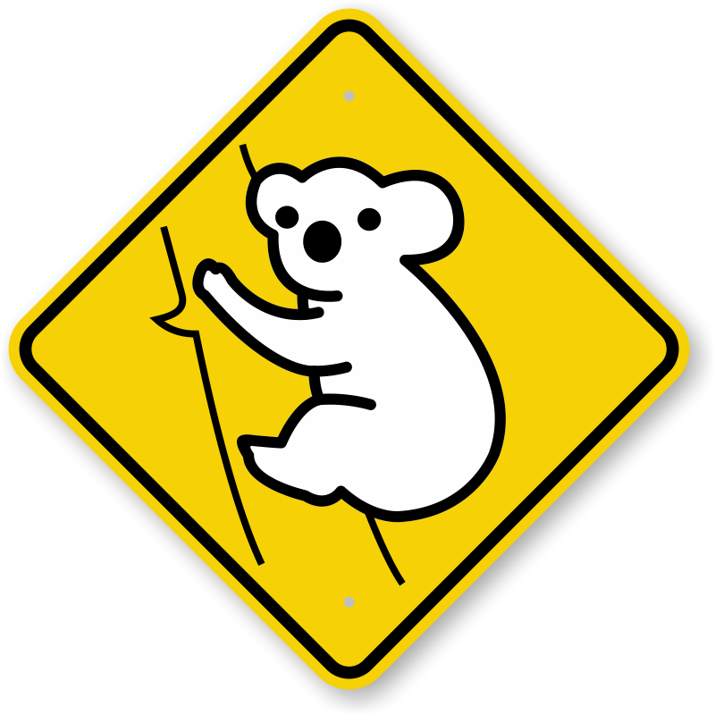 Koala Crossing Sign - Koala Sign Clipart (800x800), Png Download