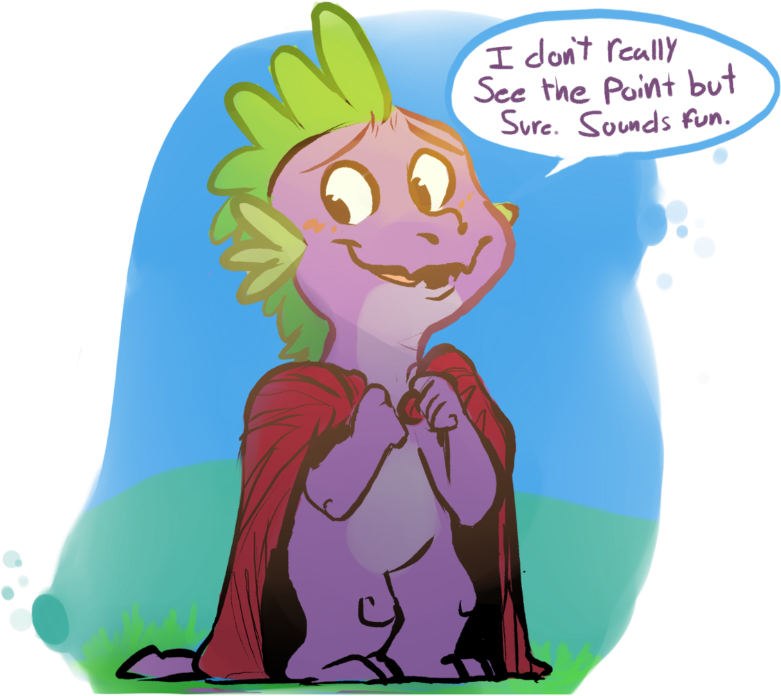 Imsokyo, Blushing, Cape, Clothes, Daily Life Of Spike, - Cartoon Clipart (1210x1024), Png Download