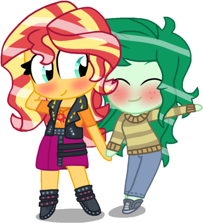 Katevelasco, Blushing, Chibi, Cute, Equestria Girls, - Fluttershy Blushing No Background Clipart (894x894), Png Download