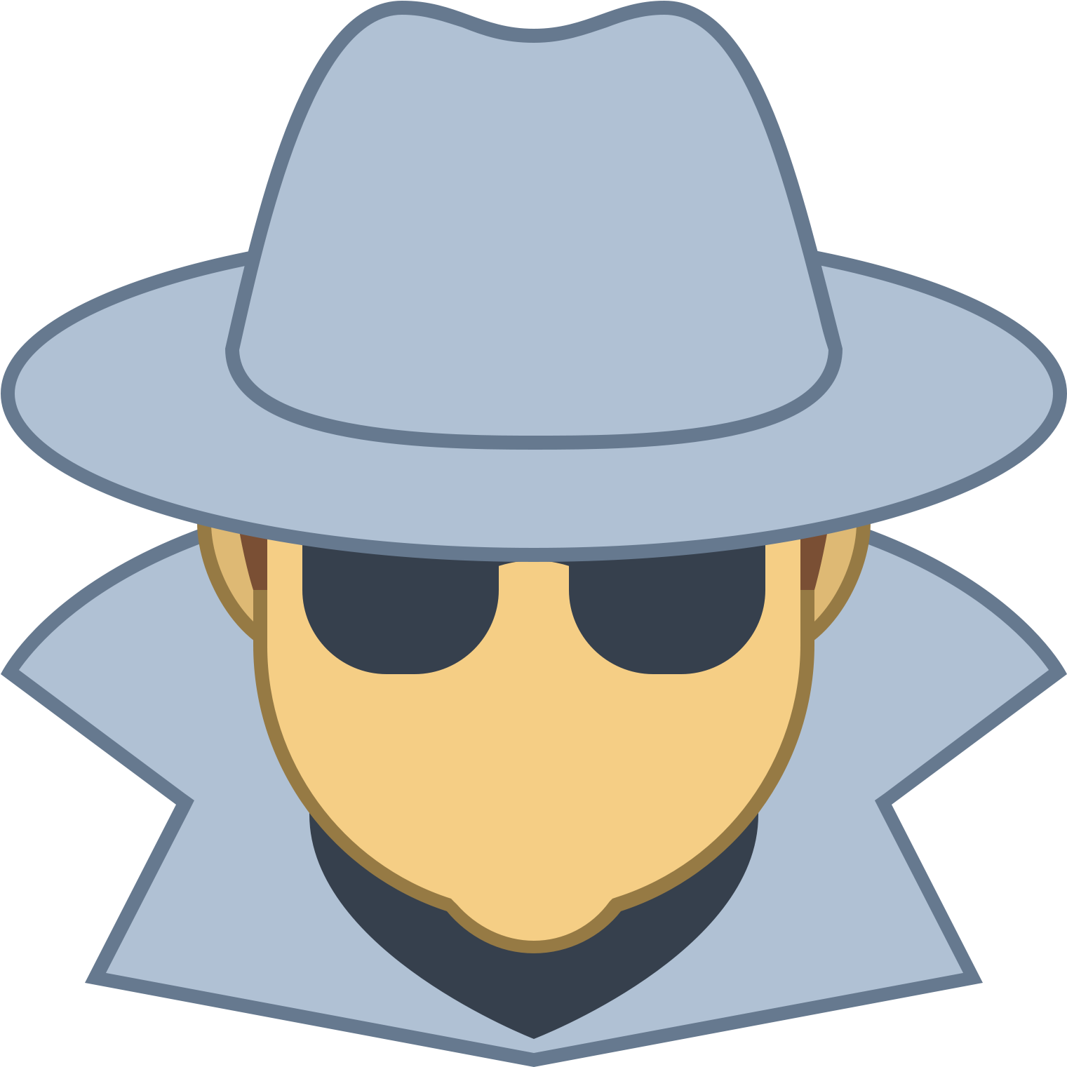 The Icon Depicts A Male Dressed In A Trench Coat Clipart (1600x1600), Png Download