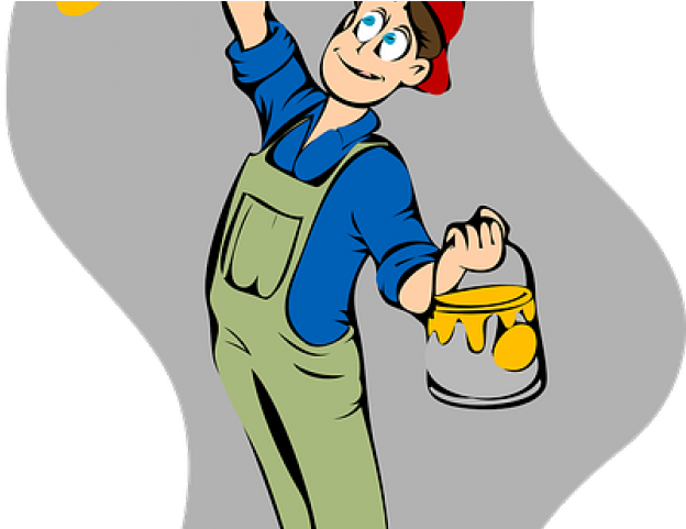 Paint Brush Clipart Painting Building - Painting House Clipart - Png Download (640x480), Png Download