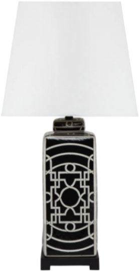 Lamp Black Vs Ivory Black - Pacific Lifestyle Porcelain Jar Table Lamp With Shade Clipart (1200x630), Png Download