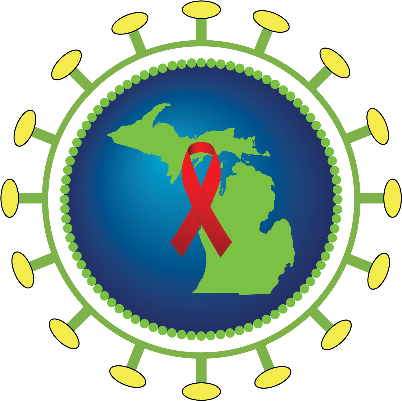 Mdhhs Hiv Std Consultation Program - Michigan White Black Shower Curtain Clipart (1380x1380), Png Download