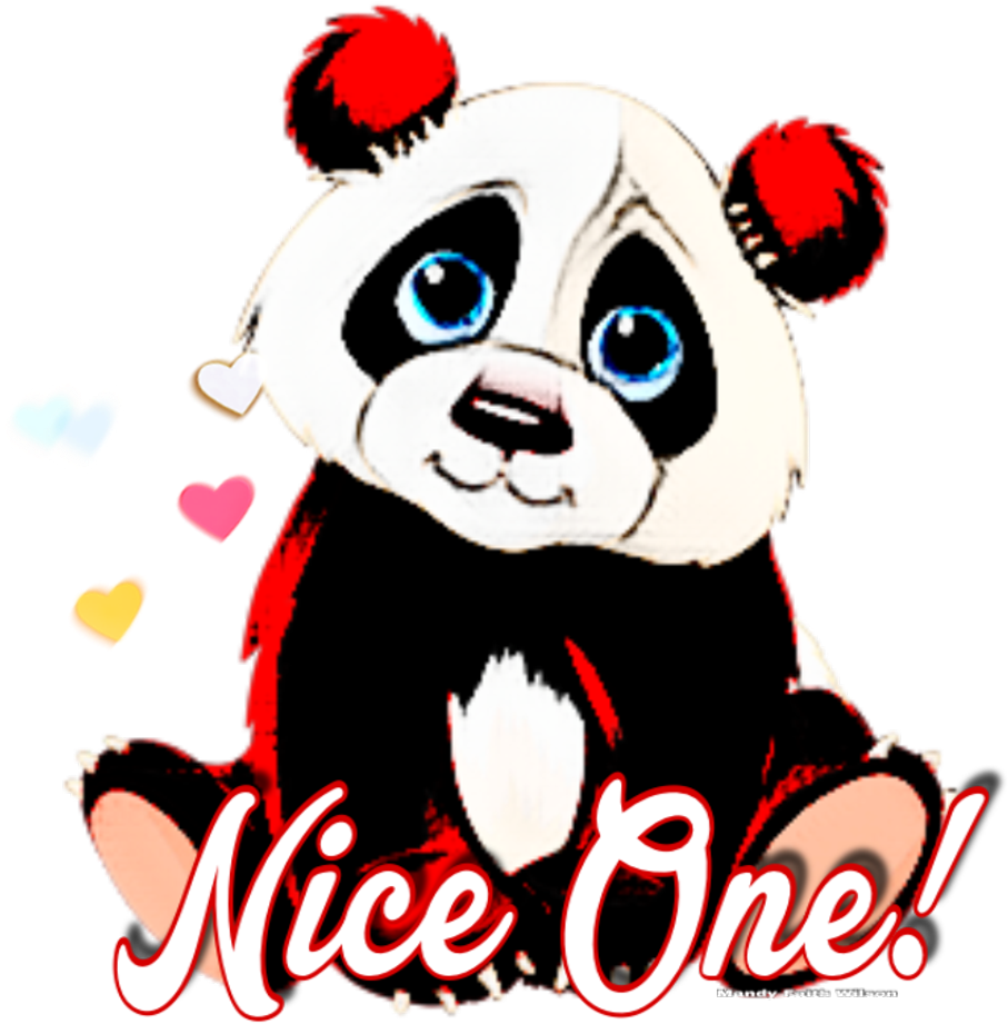 Niceone Compliments Compliment Panda Freetoedit Clipart (1024x1024), Png Download