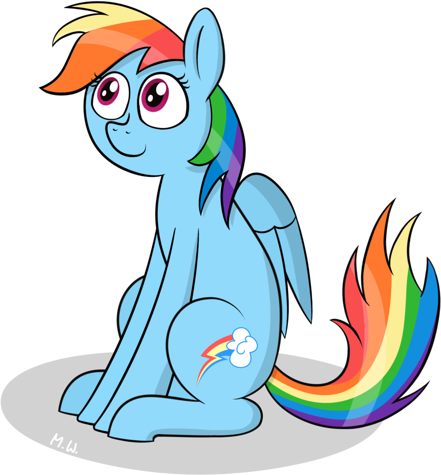 Mw, Female, Pony, Rainbow Dash, Safe, Simple Background, - Illustration Clipart (1024x1024), Png Download