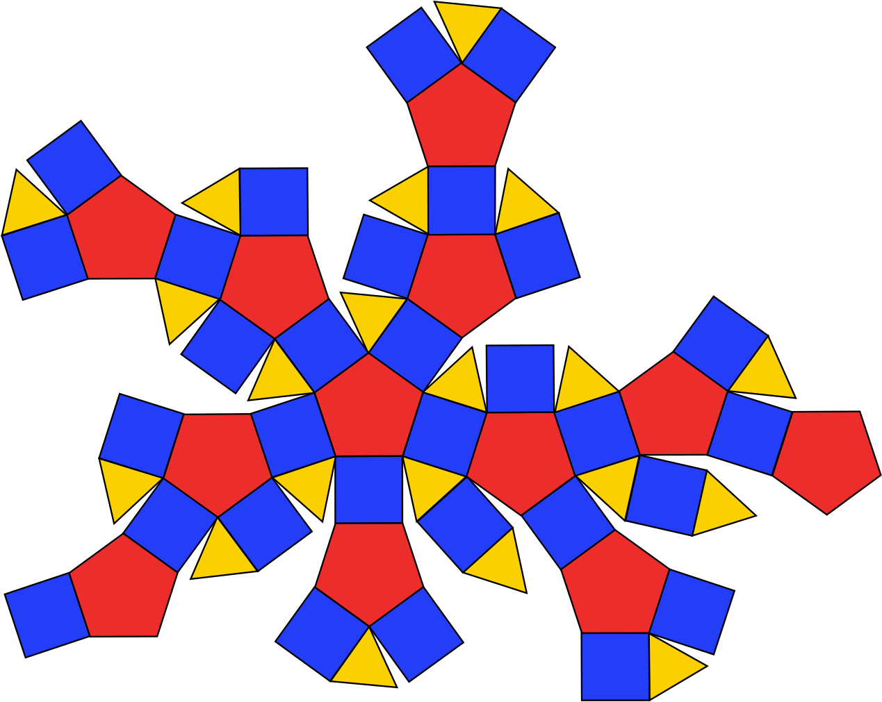 Polyhedron Small Rhombi 12-20 Net Clipart (1280x1019), Png Download