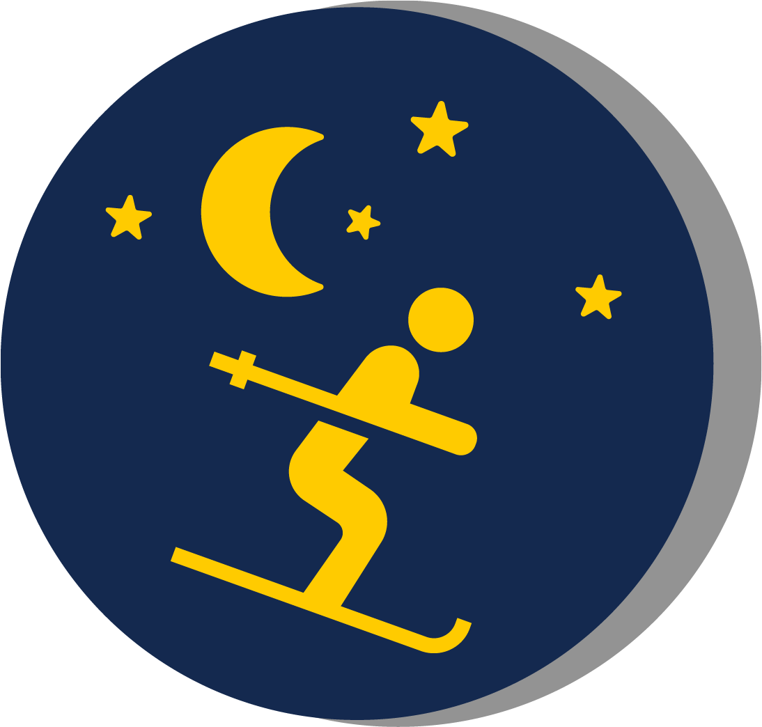 Night Skiing - Arc - Circle Clipart (1094x1044), Png Download
