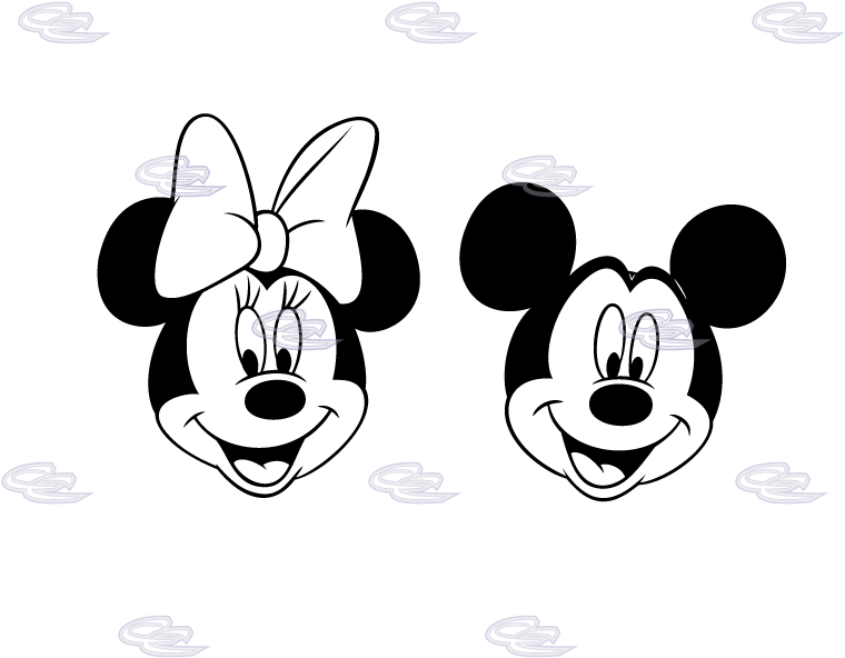 400085 Mickey Minnie Face - Mickey Mouse Clipart (812x697), Png Download