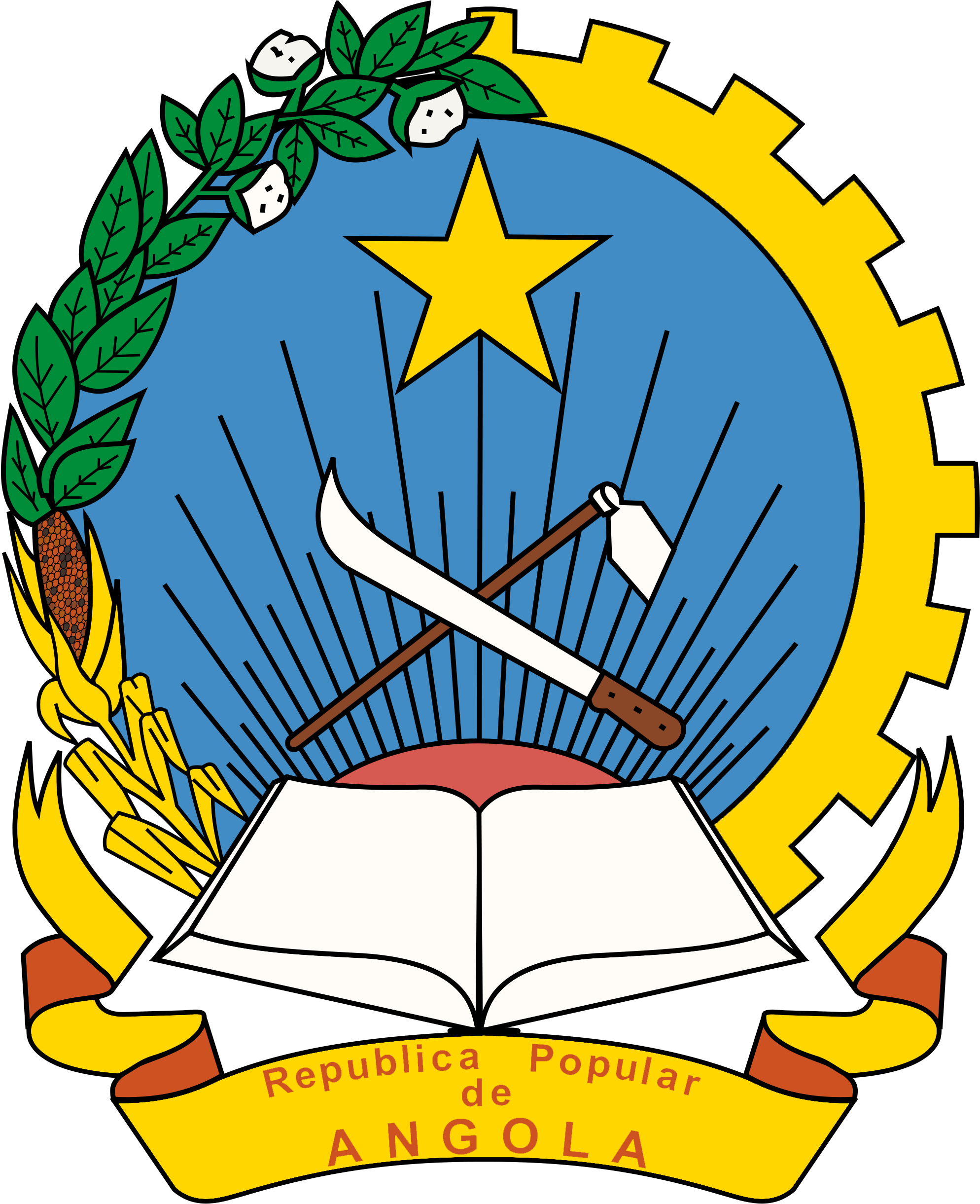 Emblem Of The People's Republic Of Angola - Angola Coat Of Arms Clipart (2000x2450), Png Download