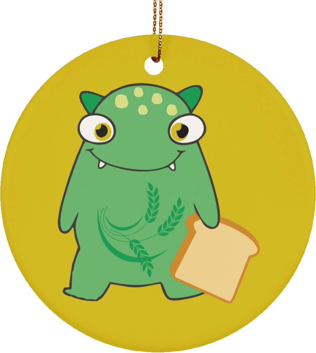 Celiac Disease Monster Ceramic Circle Ornament - Sticker Clipart (1155x1155), Png Download