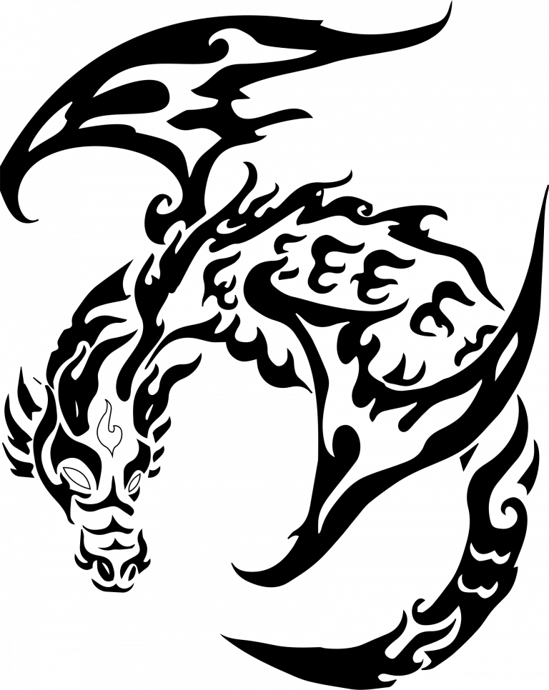 Download Dragon Tattoo Transparent Clipart (768x966), Png Download