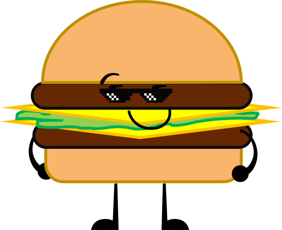 New Burger Pose Clipart (944x772), Png Download