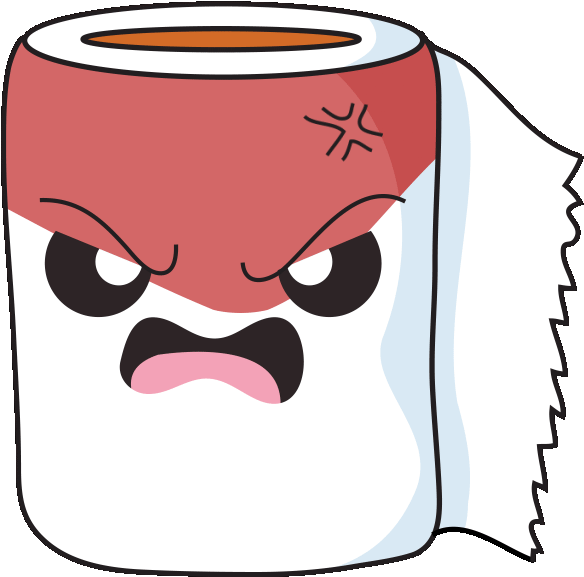 Toilet Paper- Angry Toilet Paper Reaction Funny Expression Clipart (800x800), Png Download