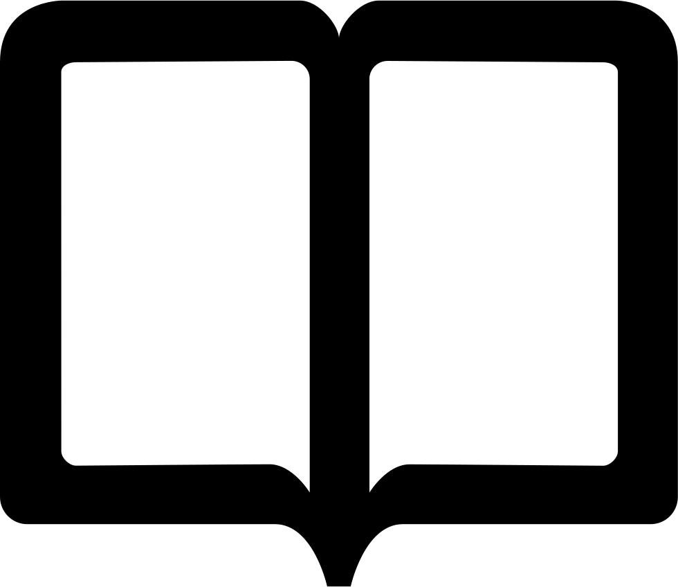 Book Opened Outlined Education Tool Symbol Comments Clipart (980x848), Png Download