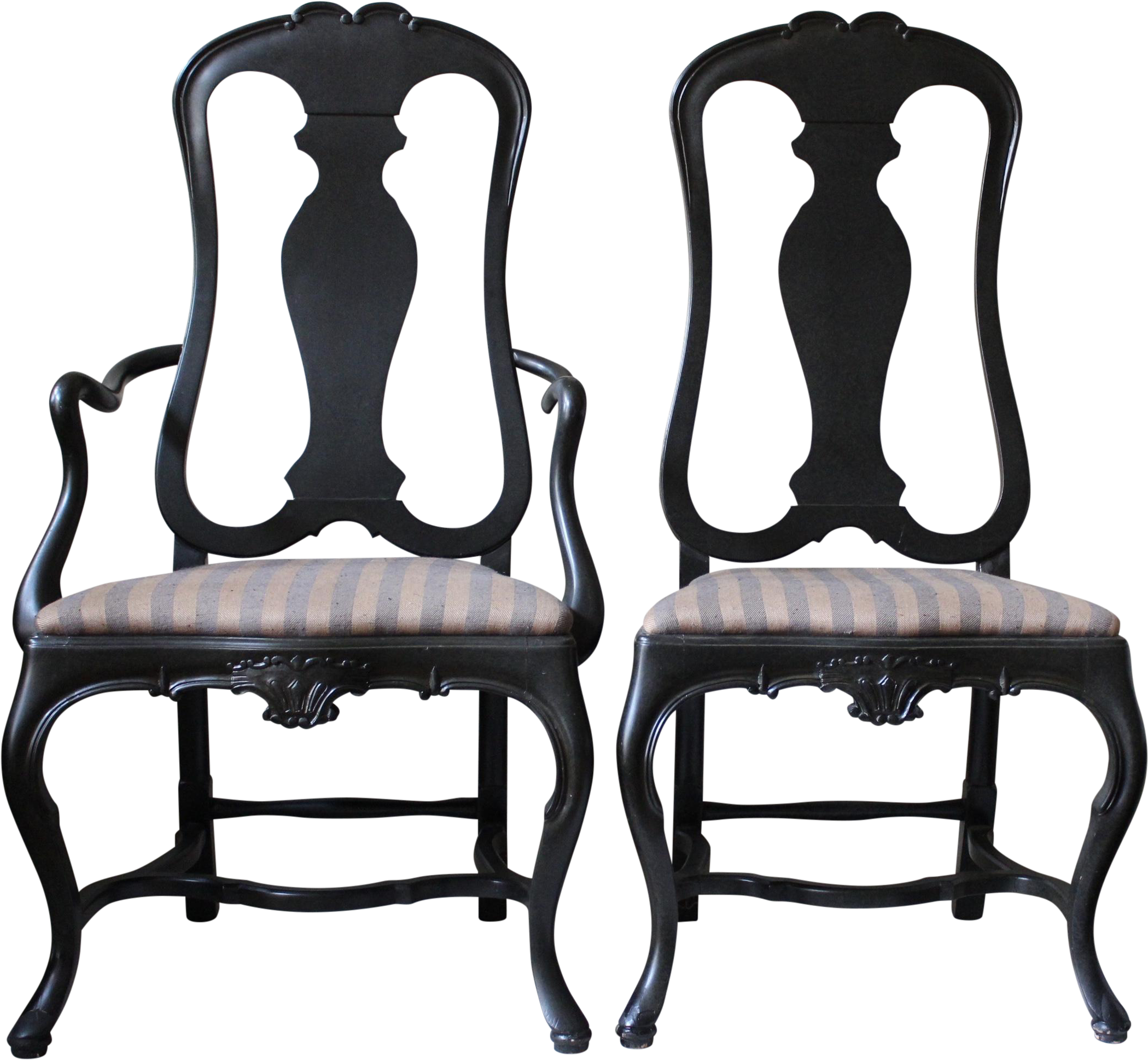 Vintage Used Black Dining Chairs Chairish Mid Century Clipart (2331x2152), Png Download