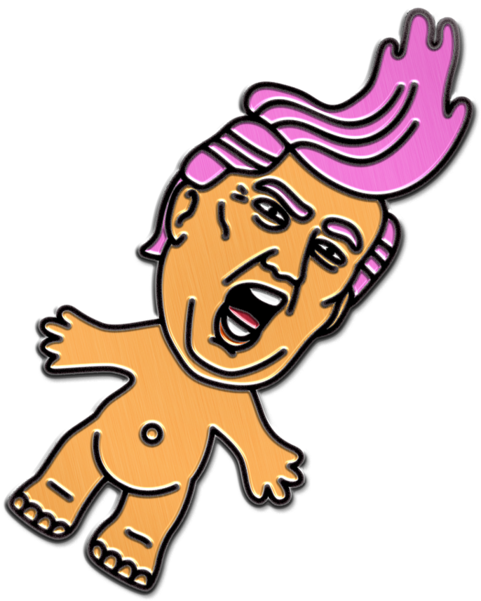 Troll Doll Trump Pin Clipart (724x1024), Png Download