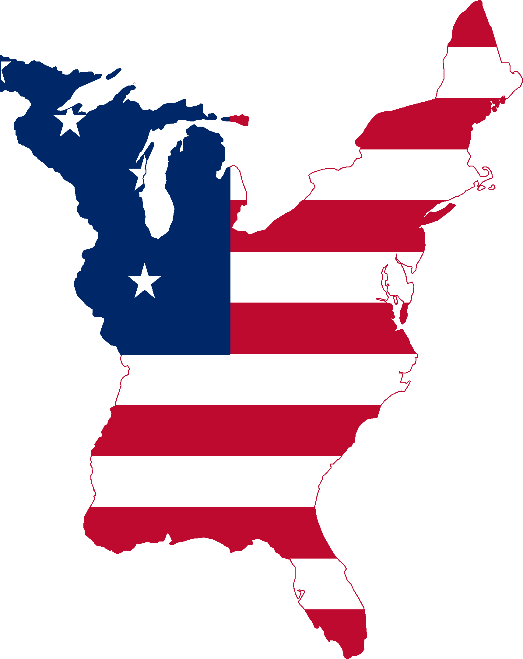 Fileflag Map Of The United States 1789png Wikimedia Clipart (1718x2165), Png Download