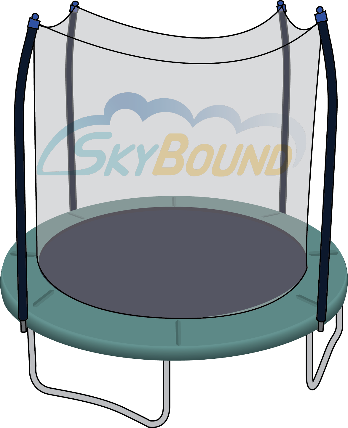 Round Permatron Trampoline Mat 56 Rings Bounce Pro Clipart (1174x1446), Png Download