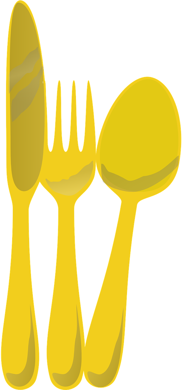 Cutlery Fork Knife Spoon Dinner Png Image Clipart (640x1280), Png Download