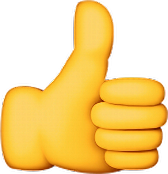 Clipart Ok Thumbsup Good Yellow Fine Emojisticker Yes - Png Download (548x568), Png Download