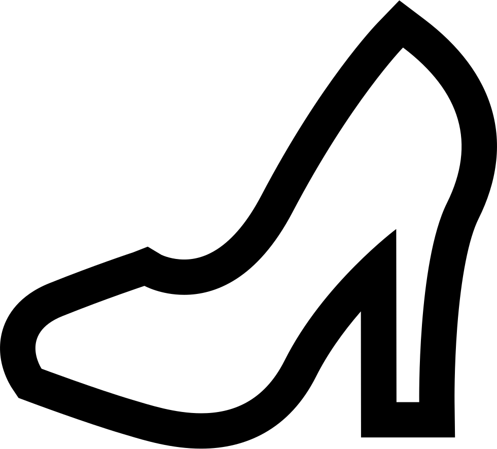Female Shoe Outline Comments Clipart (980x886), Png Download