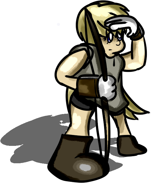 Cute Chibi Viking Archer Clipart (568x628), Png Download