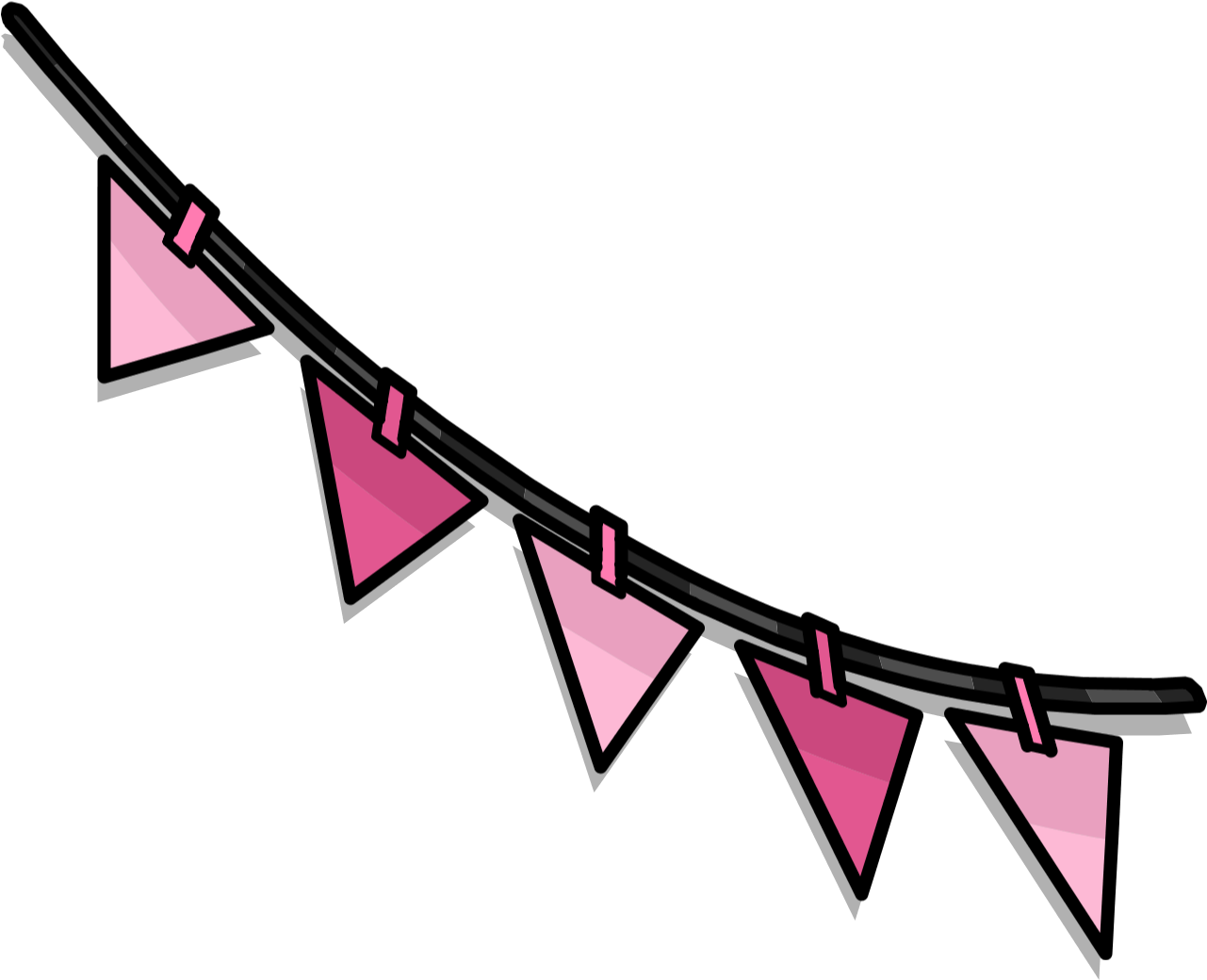 Pink Triangle Pennants In-game 3 Clipart (1407x1157), Png Download