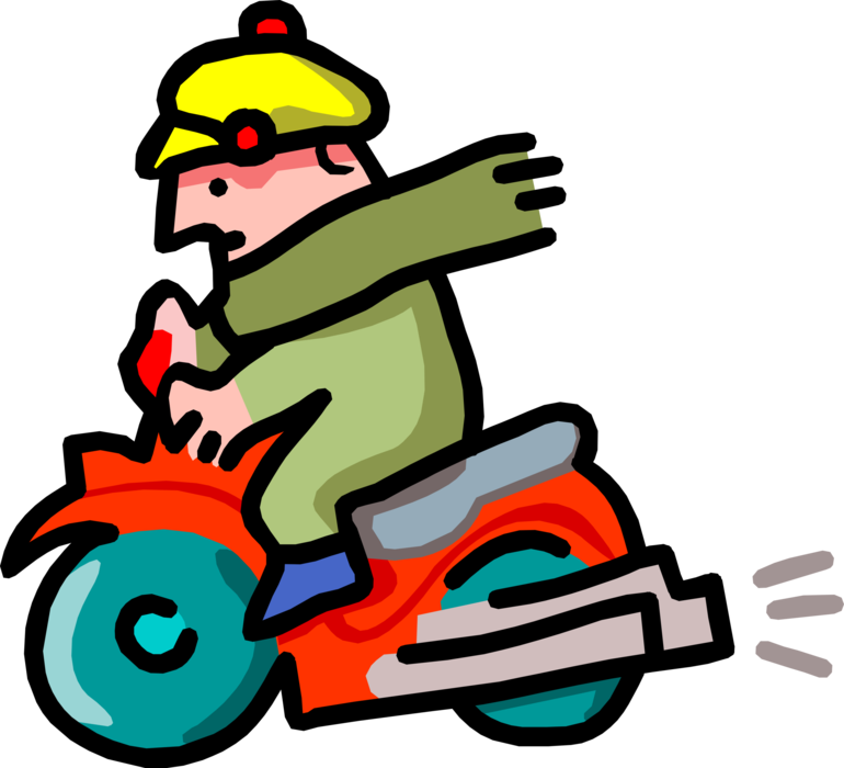 Vector Illustration Of Motor Scooter Motorcycle And Clipart (770x700), Png Download