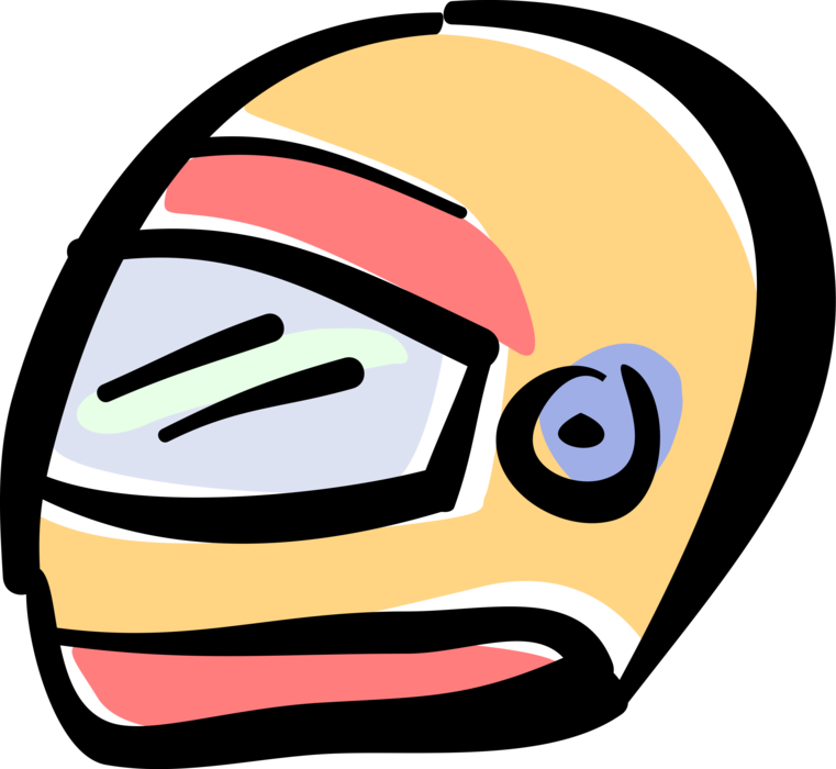 Vector Illustration Of Motorcycle Helmet Protective Clipart (761x700), Png Download