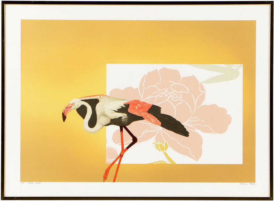 “regal Chief” Artists Proof Serigraph Flamingo Print Clipart (1002x734), Png Download