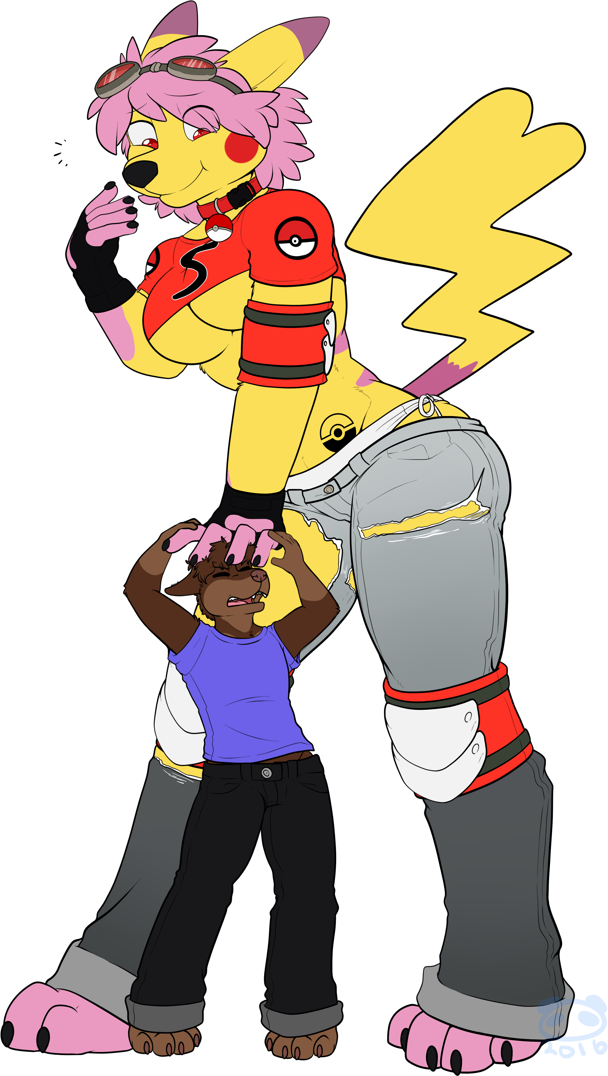 Pink And Her Shrinking Trainer Clipart (2830x4488), Png Download