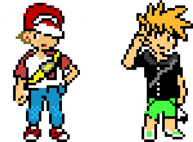 Pokemon Trainer Red And Blue Clipart (870x730), Png Download
