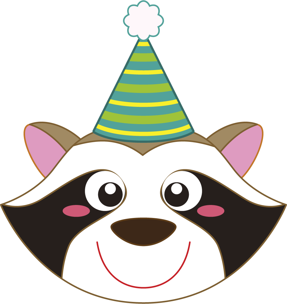 Accessories Lawncandy Lawn Candy Party Raccoon Clipart (950x1007), Png Download