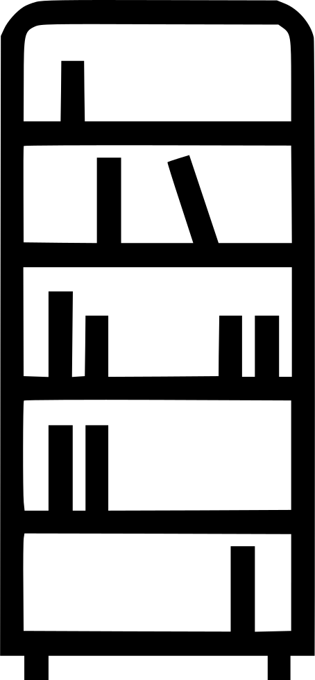 Book Shelf Furniture Decoration Comments Clipart (454x980), Png Download