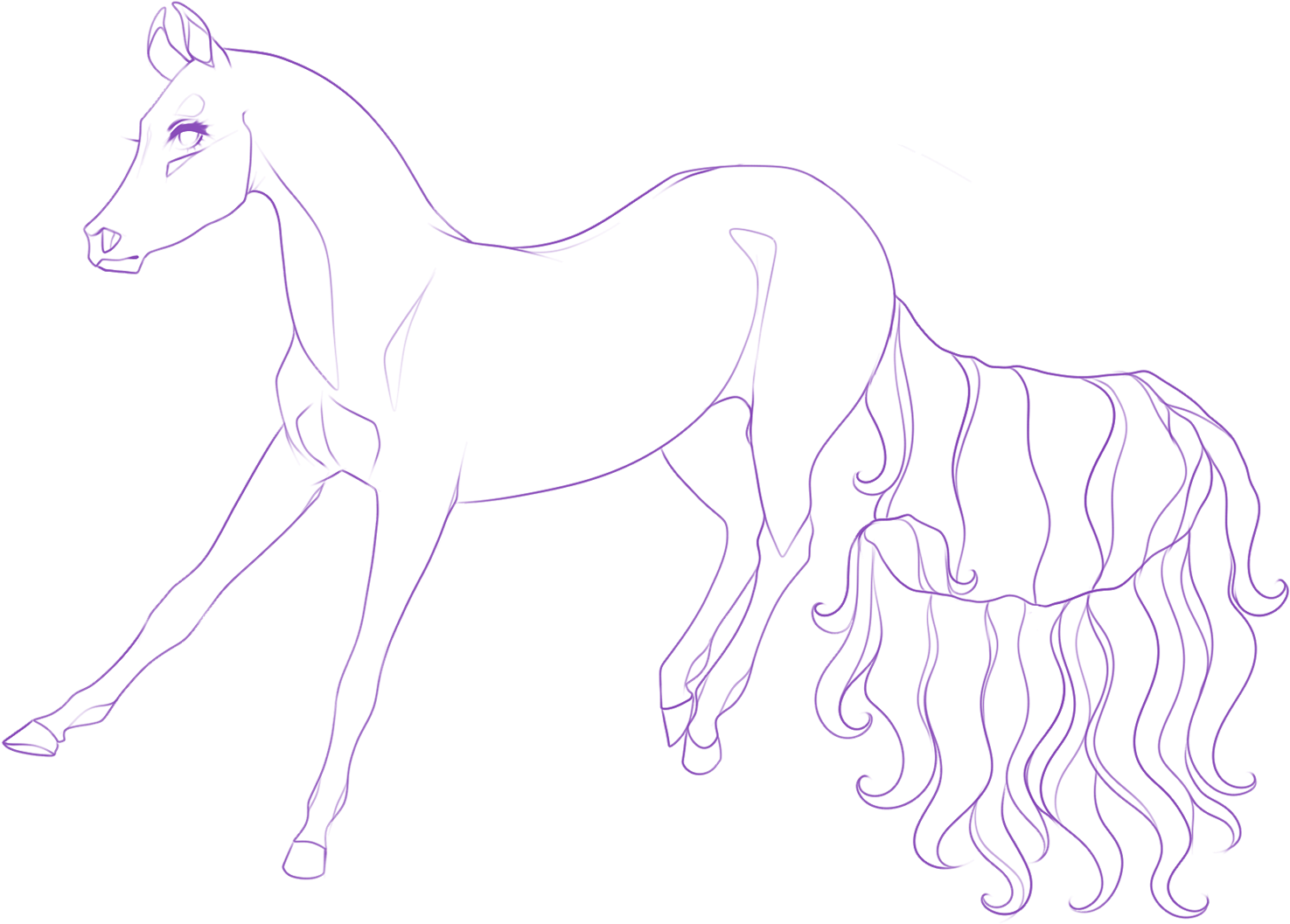 Unicorn Tail Long Spell By Crystaluniicorn Unicorn Clipart (1475x1057), Png Download