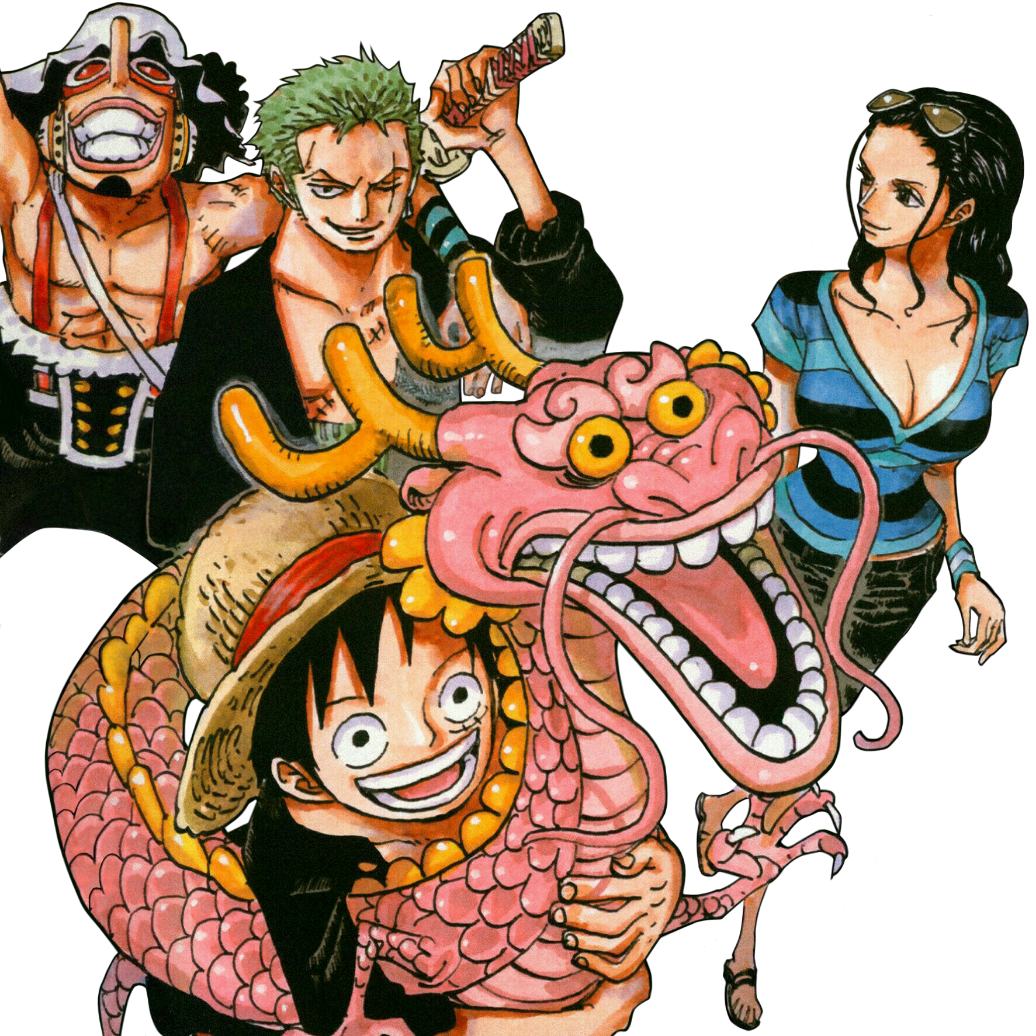 Luffy, Momo, Usopp, Zoro & Robin From Chapter 693 Color Clipart (1036x1036), Png Download