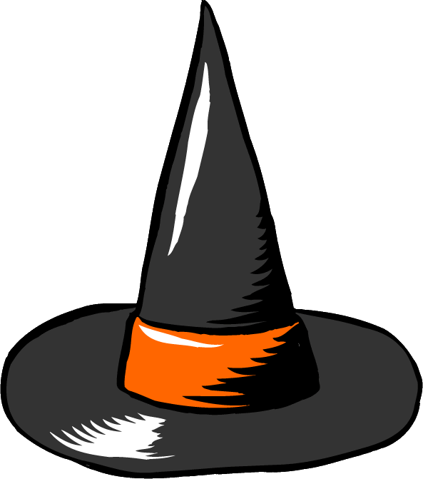Witch Hat Cartoon Clipart (593x671), Png Download