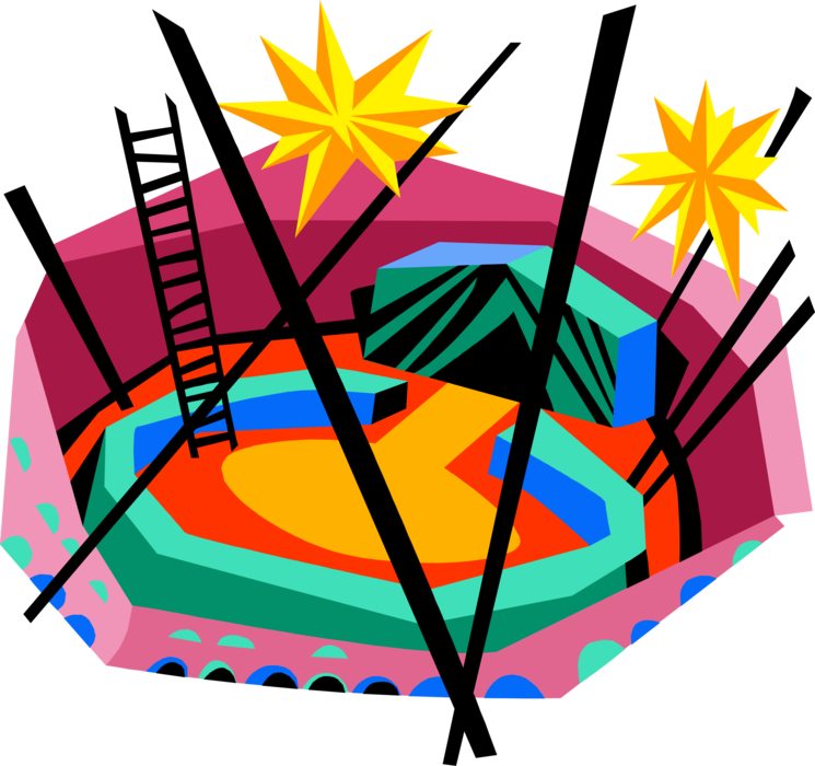 Vector Illustration Of Circus Tent Traditional 'big Clipart (745x700), Png Download