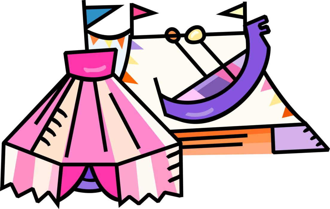 Vector Illustration Of Circus Tent Traditional 'big Clipart (1104x700), Png Download