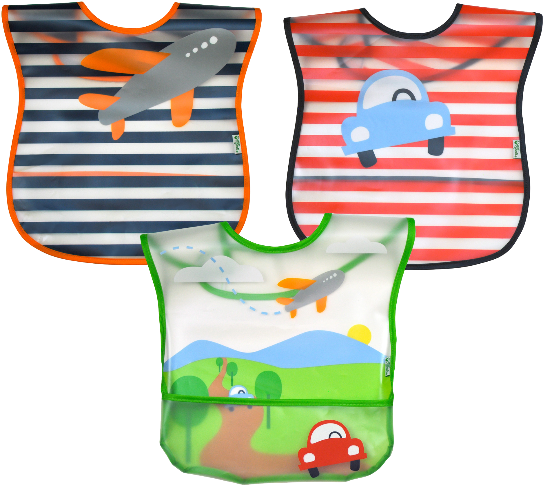 Wipe-off Bib 3pk Transportation Clipart (1880x1880), Png Download