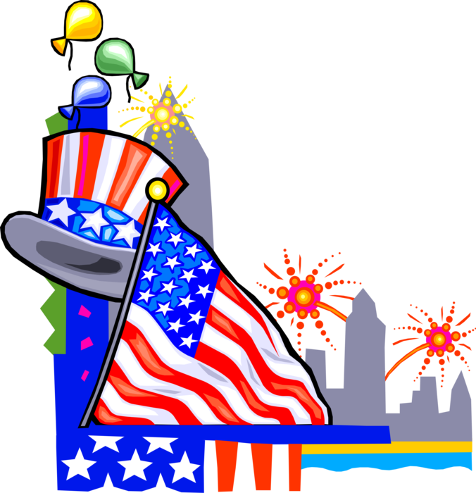 Vector Illustration Of Independence Day 4th Fourth Clipart (676x700), Png Download