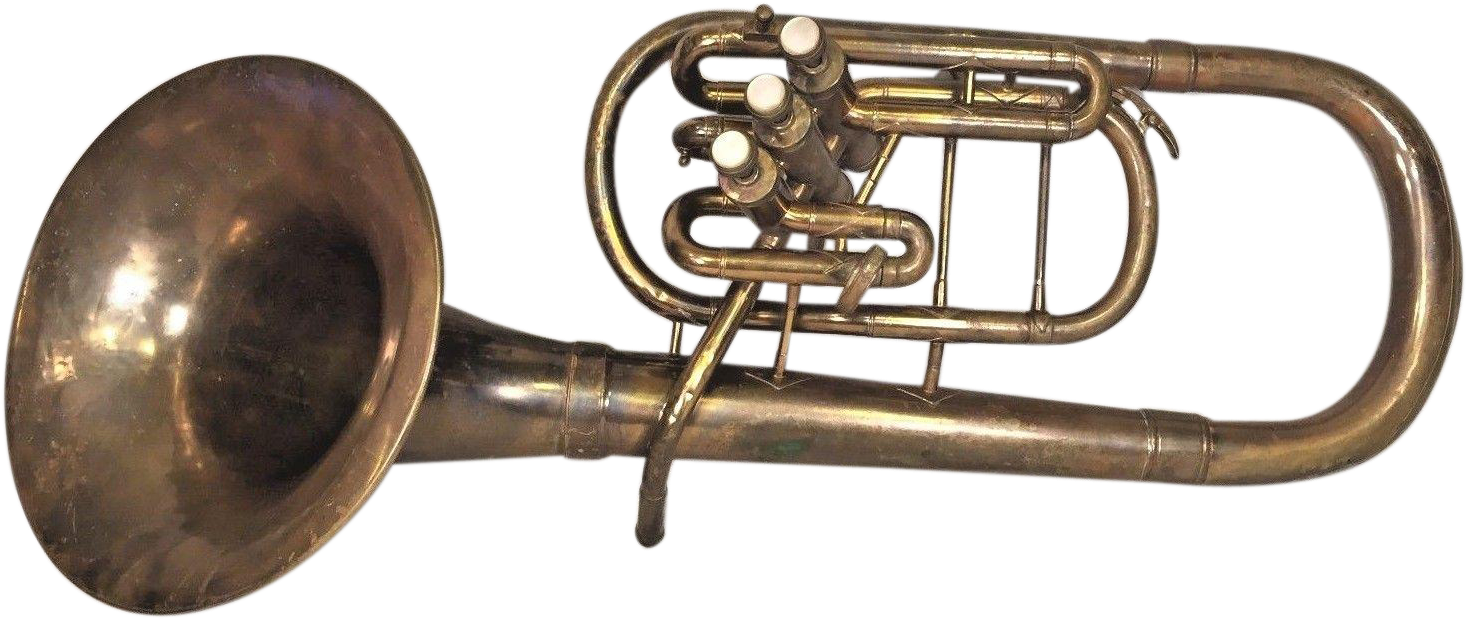 Vintage 3 Valve Pan American Euphonium Baritone Elkhart Clipart (1465x1465), Png Download