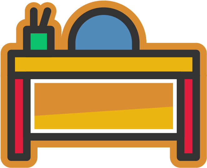 Cis Icon Teacher Desk Clipart (801x801), Png Download