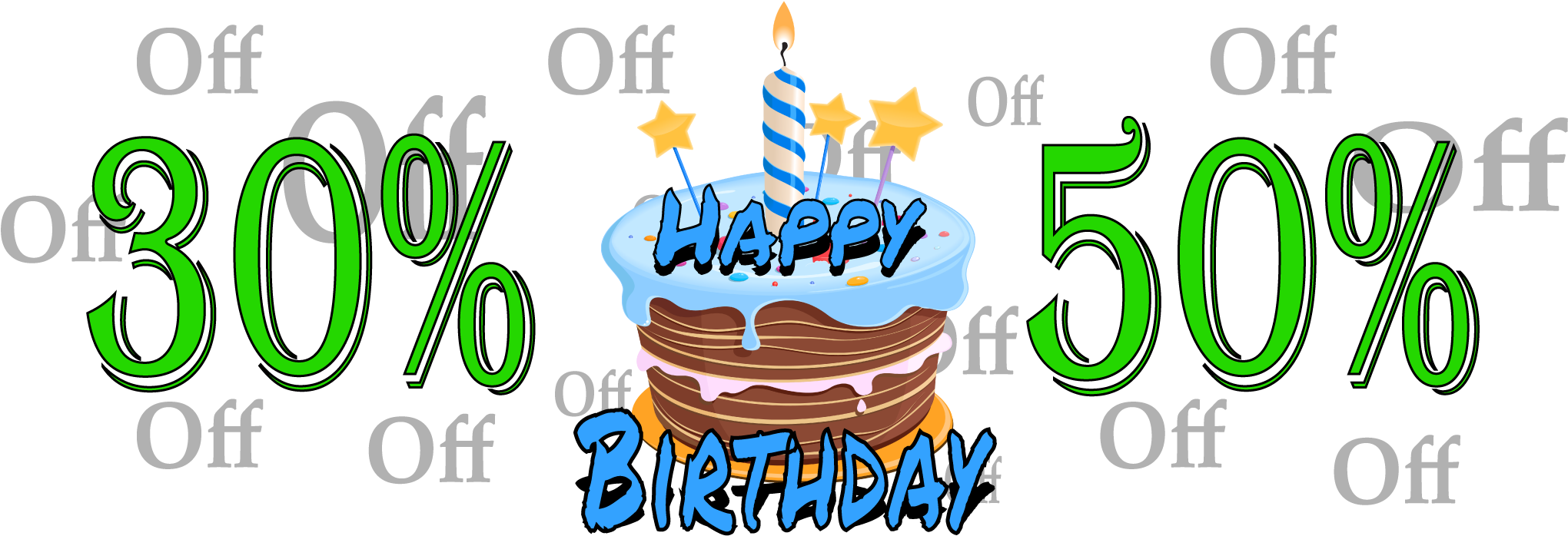 Coupon Birthday Clipart (2048x768), Png Download