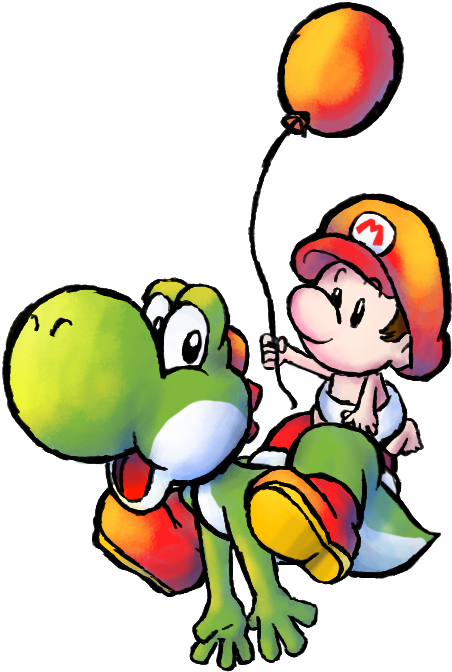 Yoshi & Baby Mario Clipart (500x700), Png Download
