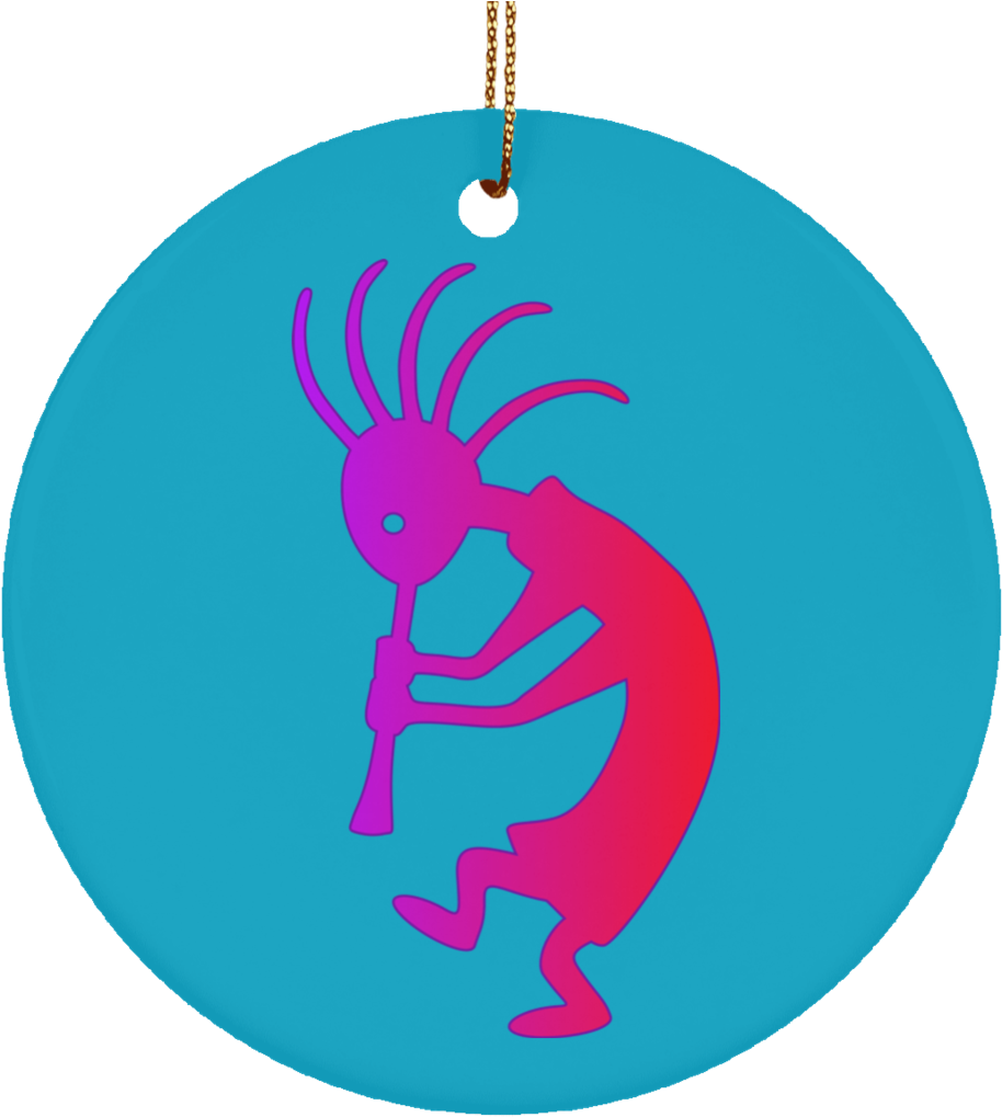 Kokopelli Ceramic Southwestern Ornament Clipart (1024x1024), Png Download