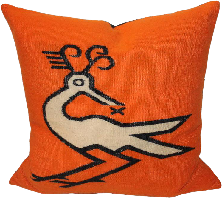 Wild Mexican Road Runner Weaving Pillow On Decaso Clipart (768x768), Png Download
