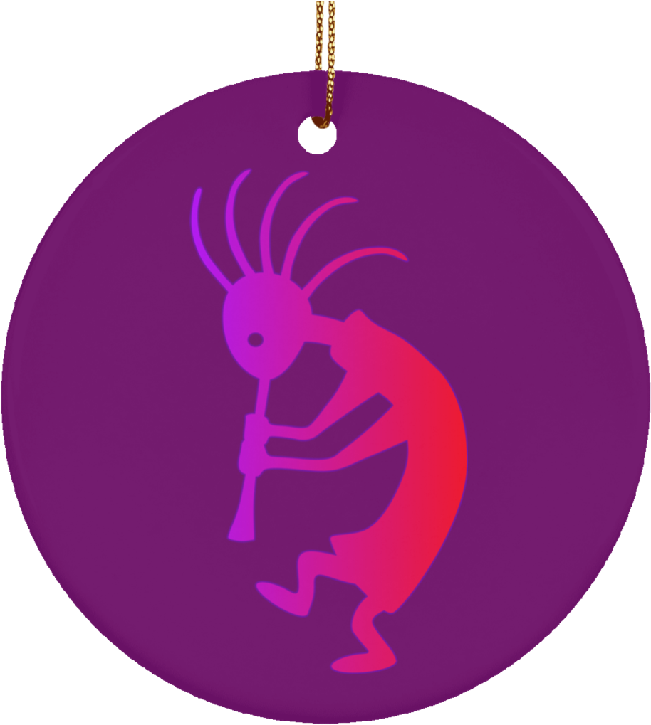 Kokopelli Ceramic Southwestern Ornament Clipart (1024x1024), Png Download